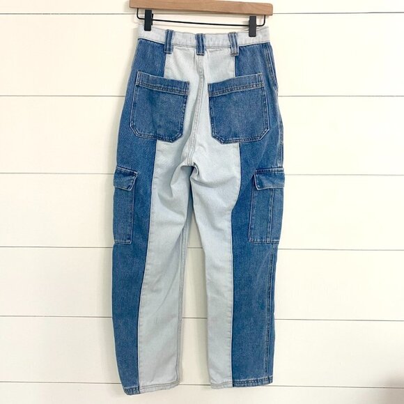 Pacsun Y2k Retro Two Toned High Rise Cargo Style Mom Jeans, Women’s Size 25 - Picture 5 of 13